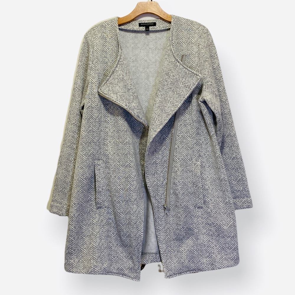 BANANA REPUBLIC Zip-Up Chevron Print Coat Jacket Size Large